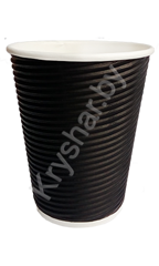 8oz black гофрированный бумажный стакан 280 мл