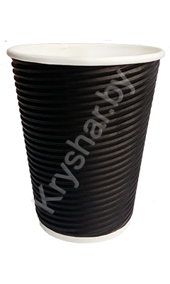 8oz black гофрированный бумажный стакан 280 мл